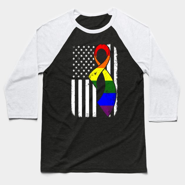 LGPT Pride American Flag Costume Gift Baseball T-Shirt by Pretr=ty